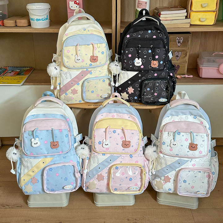 Playful Embroidered Star-Themed Backpack Kalsten