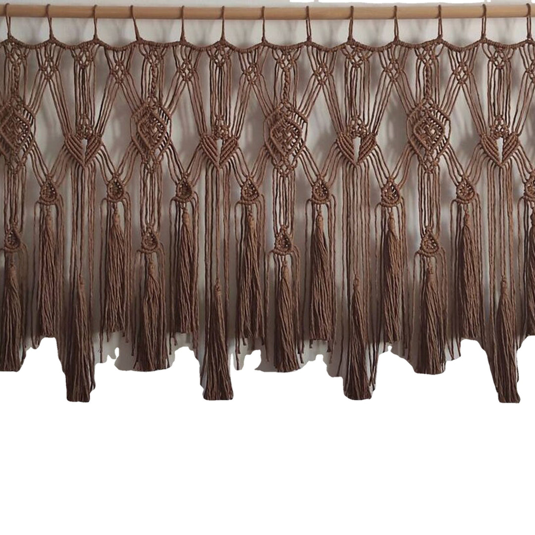 Macrame Curtain with Decorative Fringe Kalsten