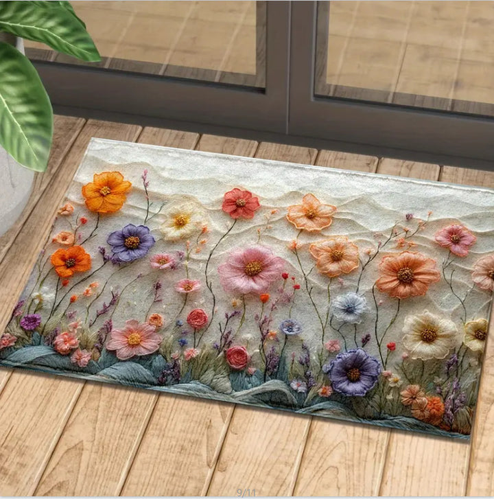 Decorative Floral Area Mat Kalsten