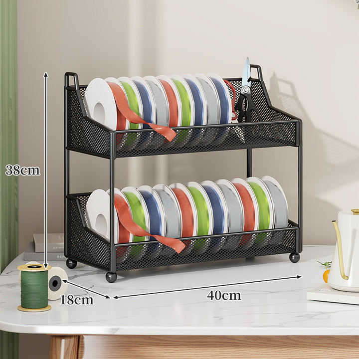 Ribbon Spool and Craft Supply Mesh Organizer Rack