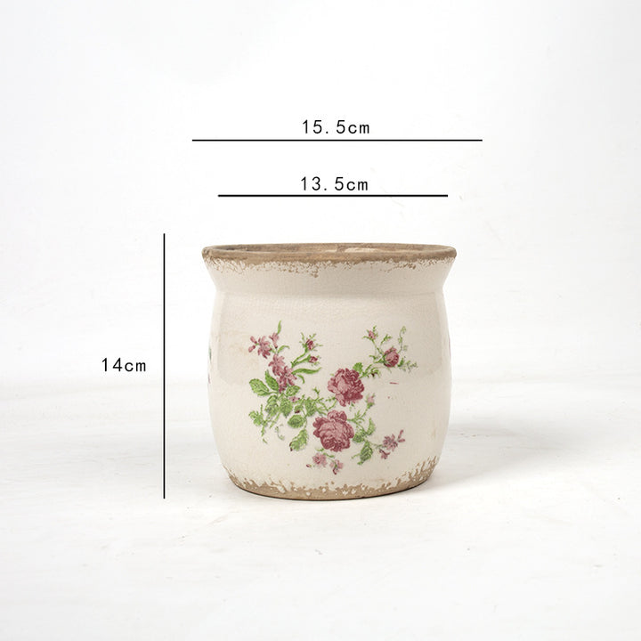 Decorative ceramic plant container with artistic design Kalsten