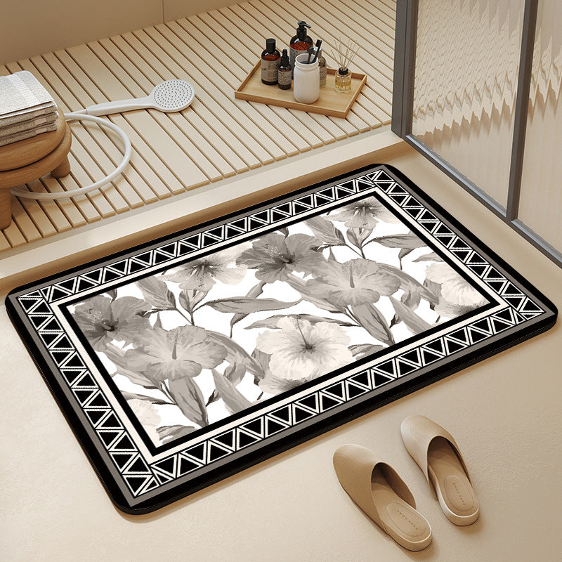 Textured Geometric Bath Mat Kalsten