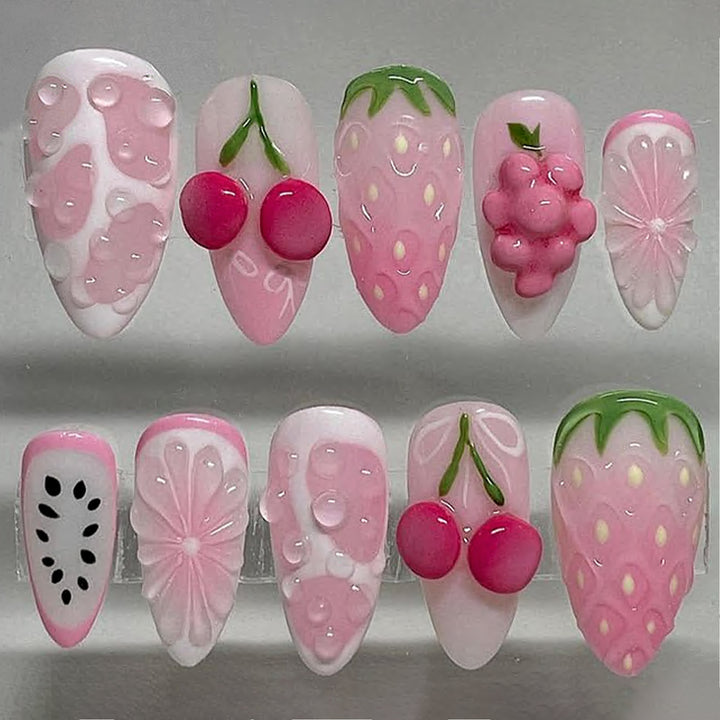 Fruit-Inspired Decorative Press-On Nails Kalsten
