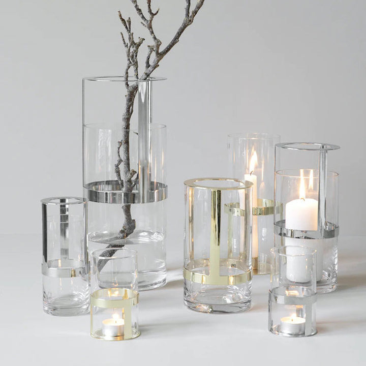 Elegant Glass and Gold Candle Holder