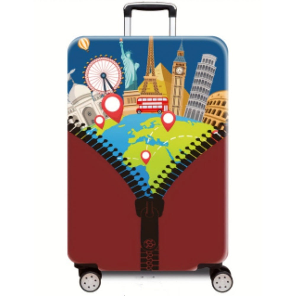 Women's Hard Shell Suitcase with Urban Airplane Design Kalsten