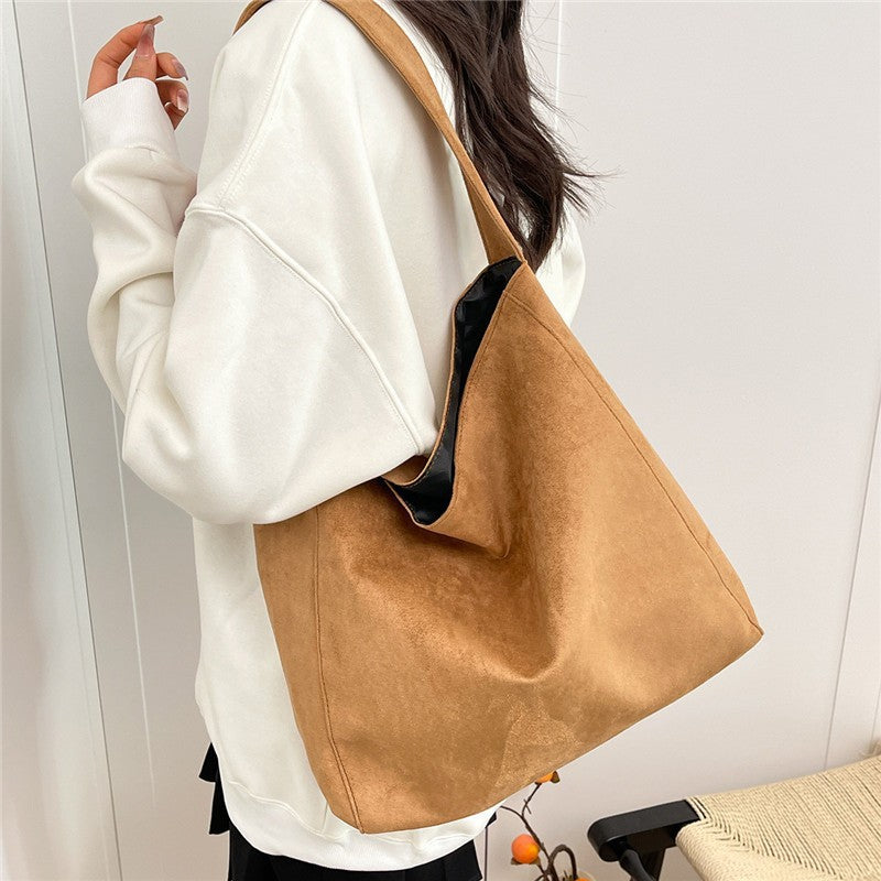 Suede Slouchy Tote Bag