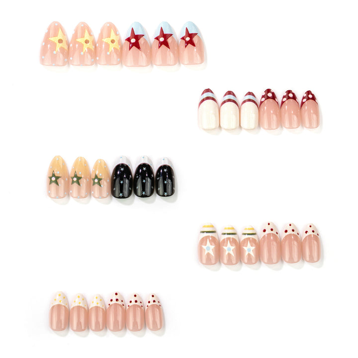 Creative Starry Theme Press-On Nail Art Set