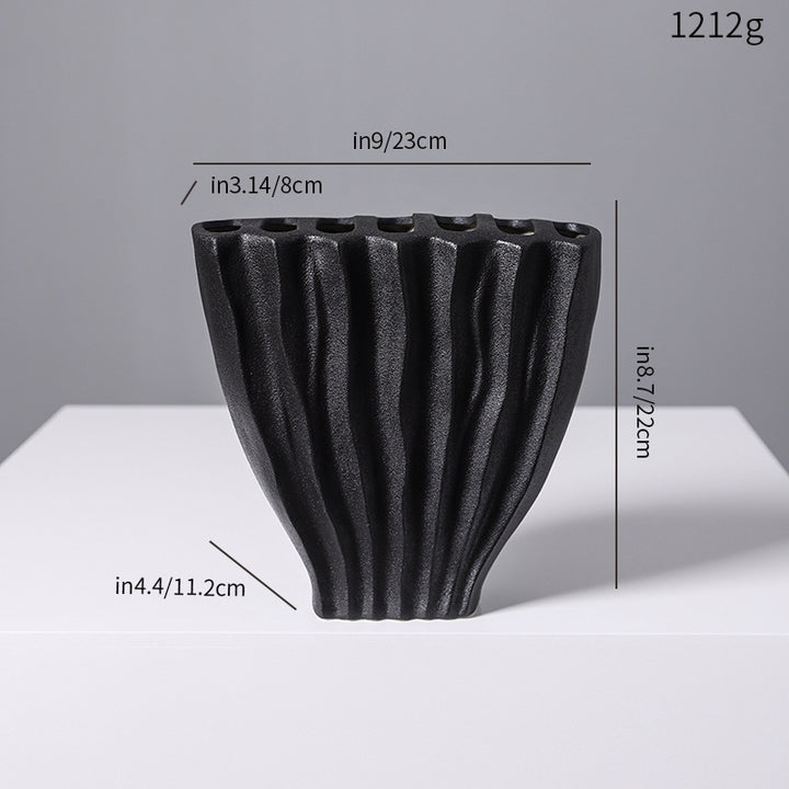 Sculptural Textured Ceramic Vase Kalsten