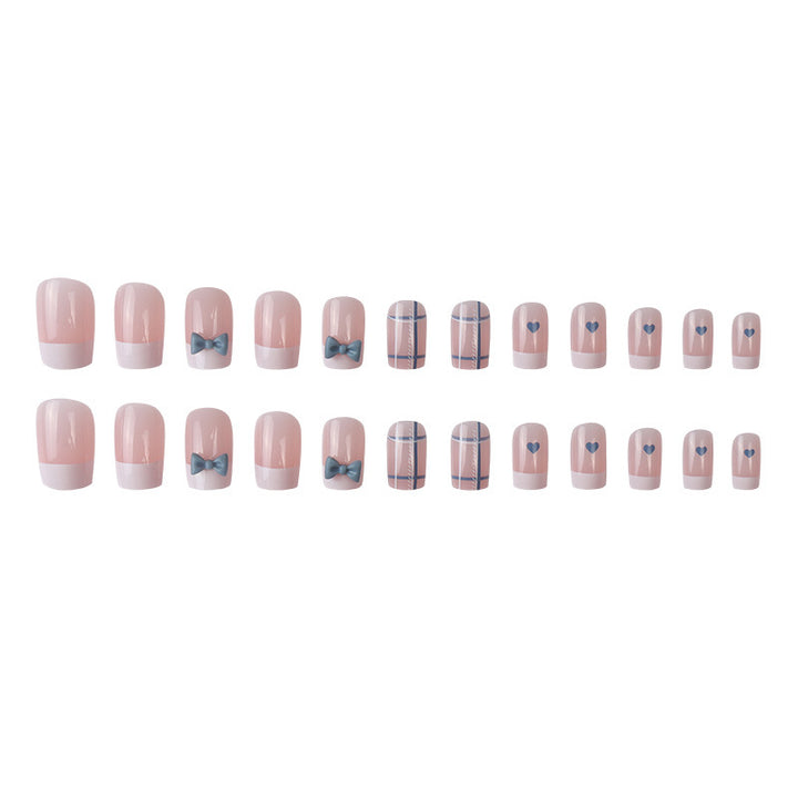 Decorative Press-On Nail Art Set with Bow and Heart Design Kalsten