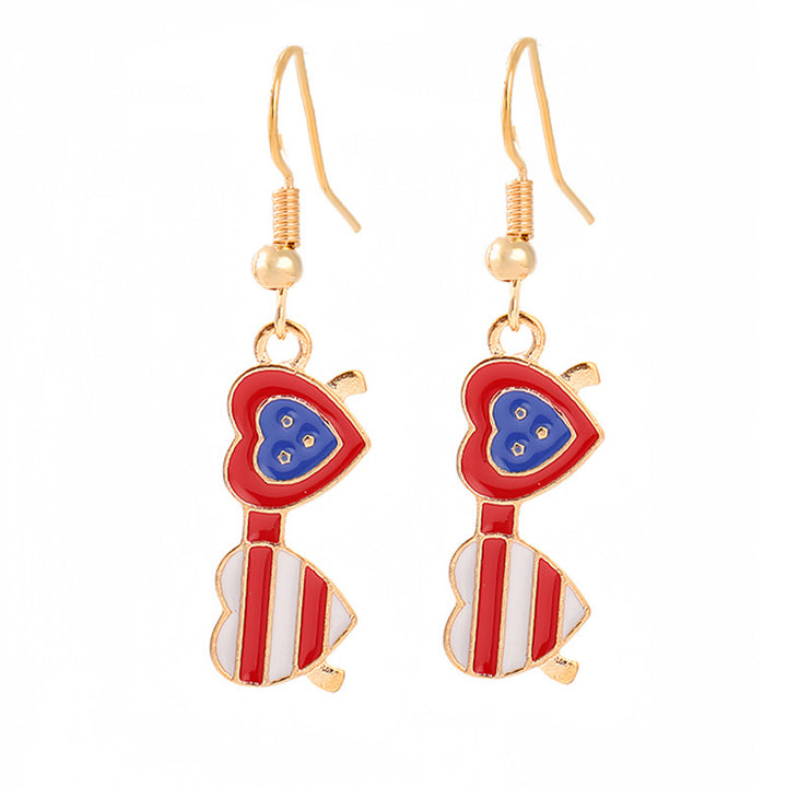 Women nan enamel horseshoe earrings with star motif and fishhook closure Kalsten