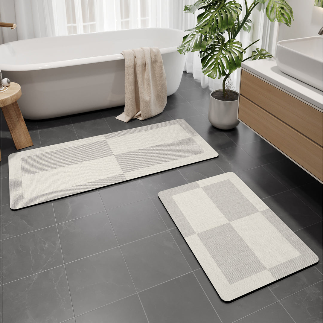Soft Textured Bathroom Mat Set