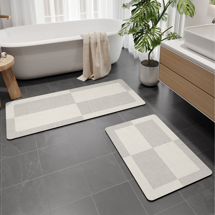Soft Textured Bathroom Mat Set