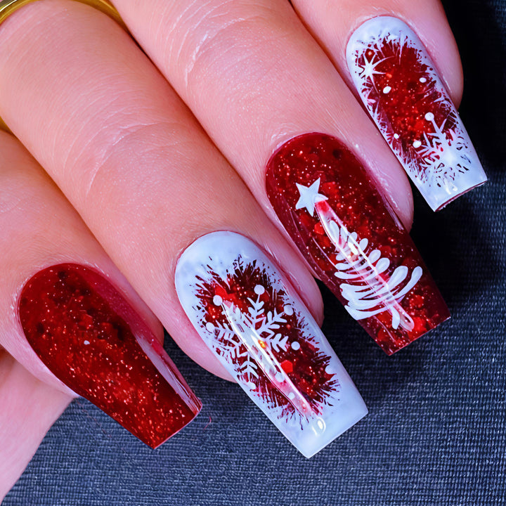 Artificial nails with festive Christmas design Kalsten