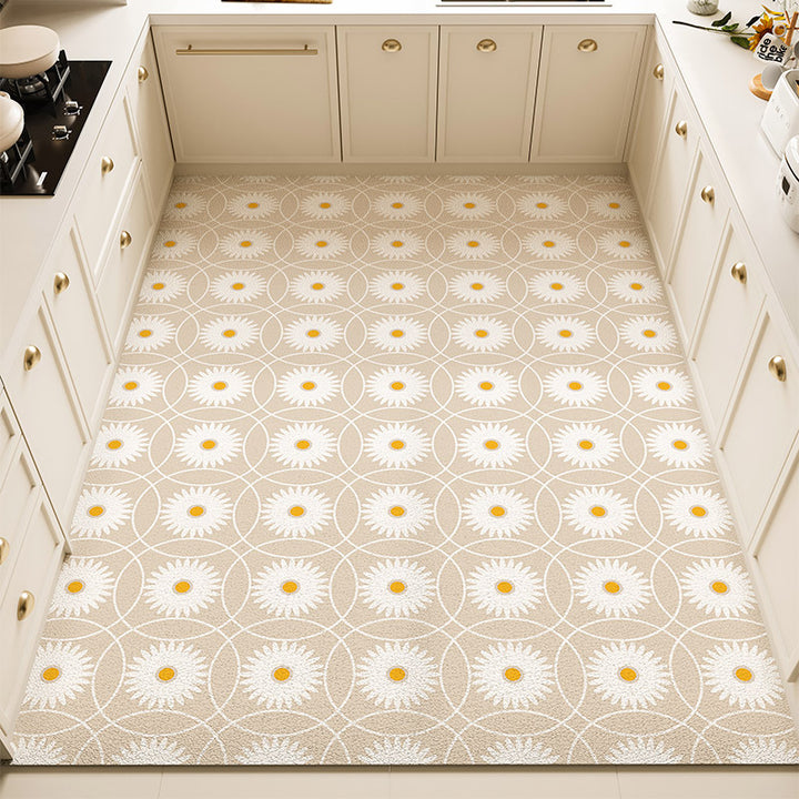 Floral Pattern Kitchen Rug