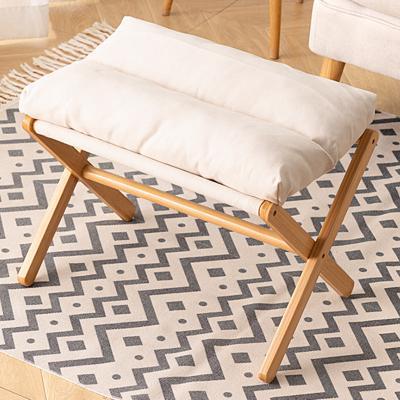 Folding Stool With Comfortable Padding And Sturdy Wooden Frame Kalsten