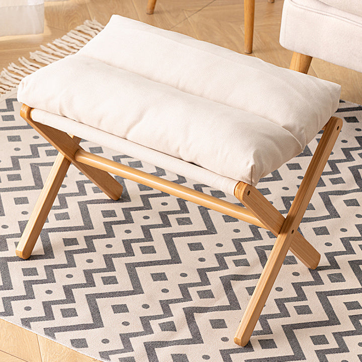 Folding Stool With Comfortable Padding And Sturdy Wooden Frame Kalsten