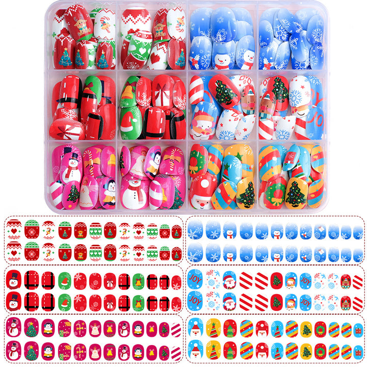 Festive Holiday-Themed Press-On Nail Tips