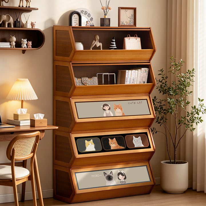 Storage unit with retractable front and friendly design Kalsten