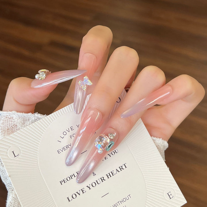Artistic Floral-Embellished Press-On Nail Art Kalsten