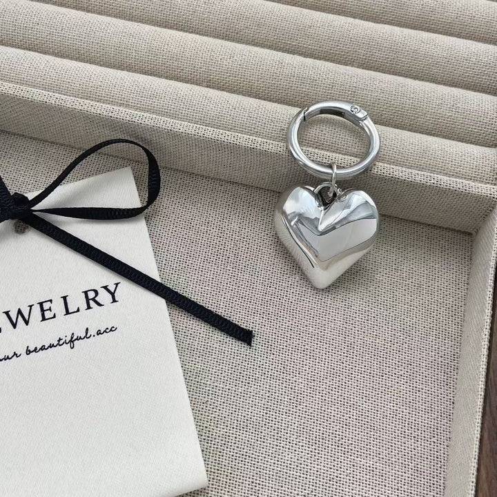 Heart-Shaped Silver Keychain Kalsten
