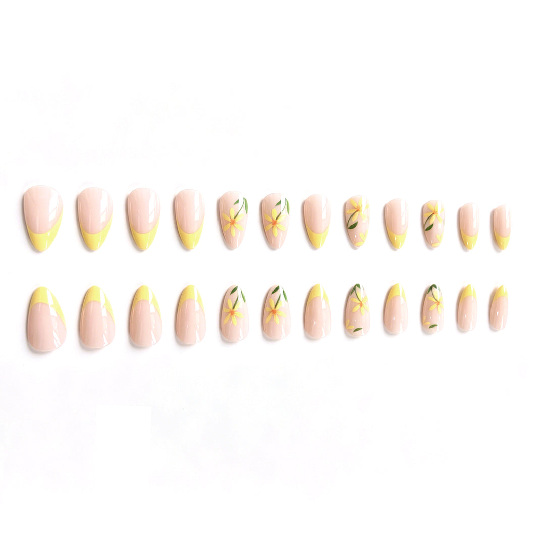 Floral French Tip Nail Art Kalsten