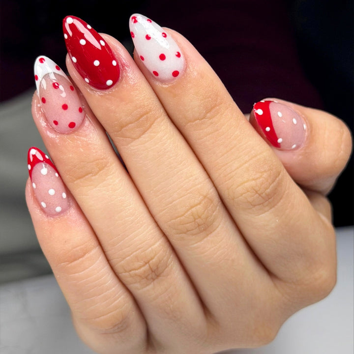 Artistic Polka Dot Press-On Nail Art Kalsten