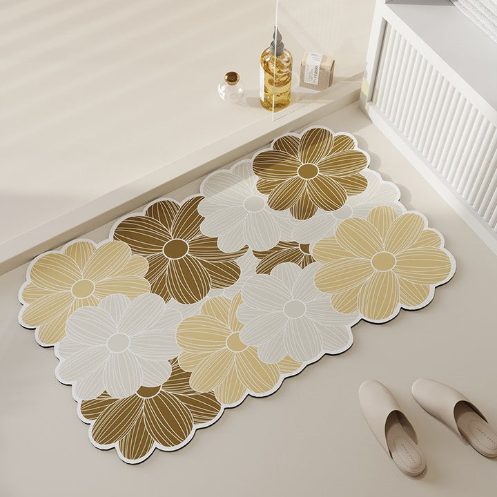 Decorative Floral Pattern Bathroom Mat