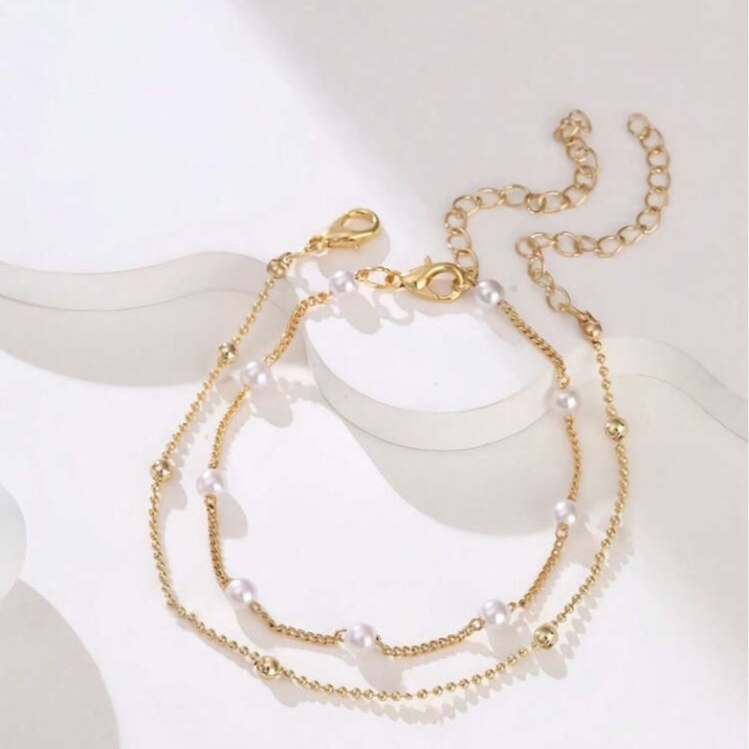 Adjustable Pearl Charm Bracelet Kalsten