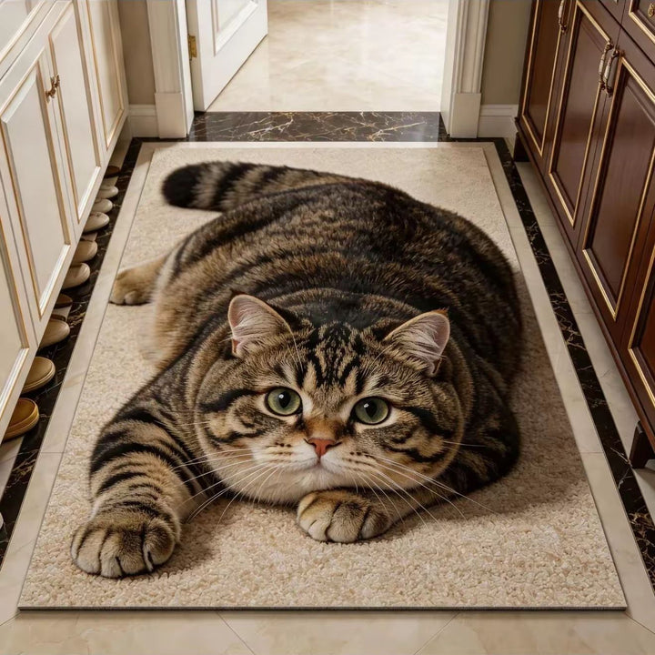Cat-Themed Plush Area Mat