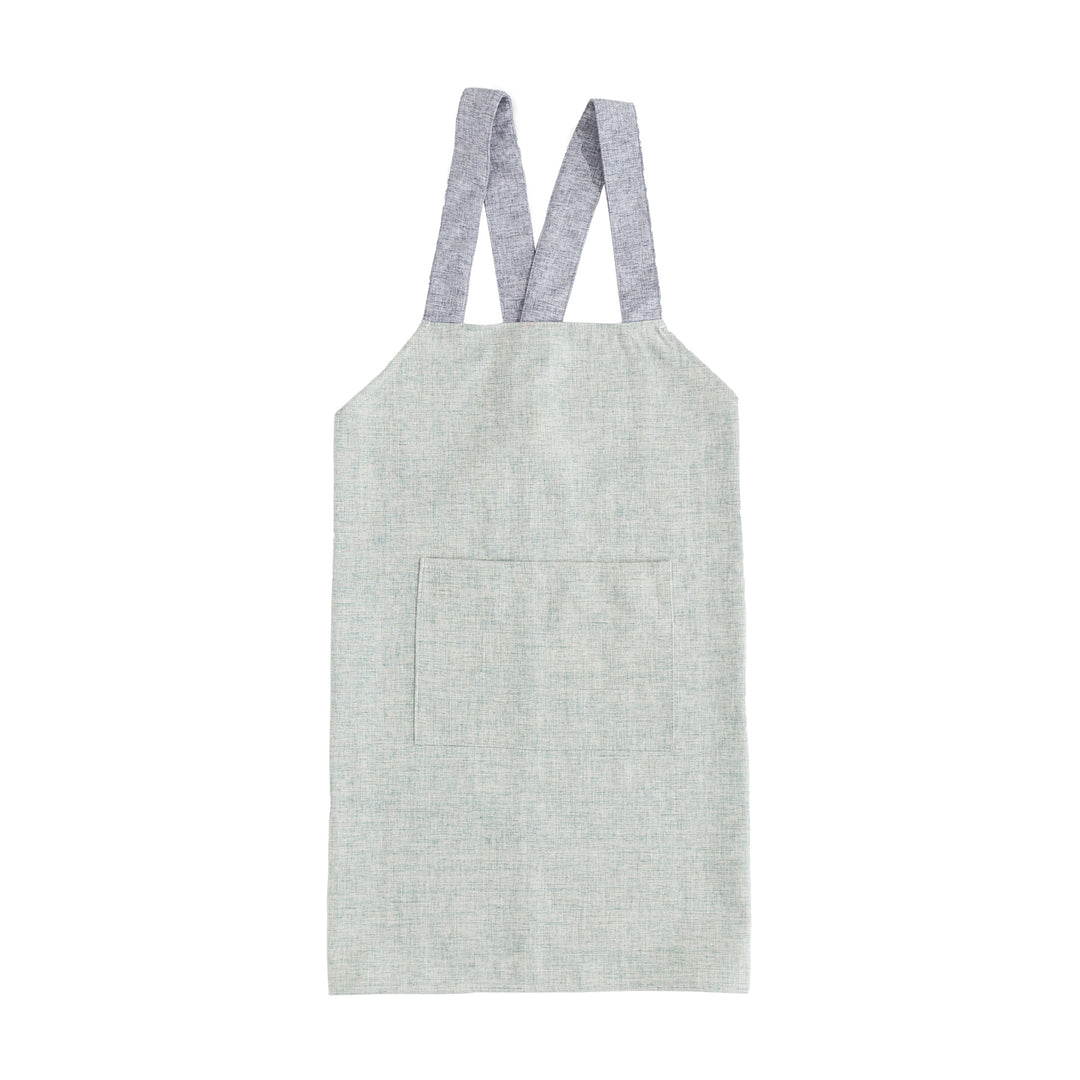 Adjustable canvas apron with wide contrast straps and applied front pocket Kalsten