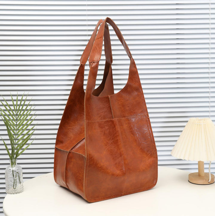 Distressed Leather Large Tote Bag