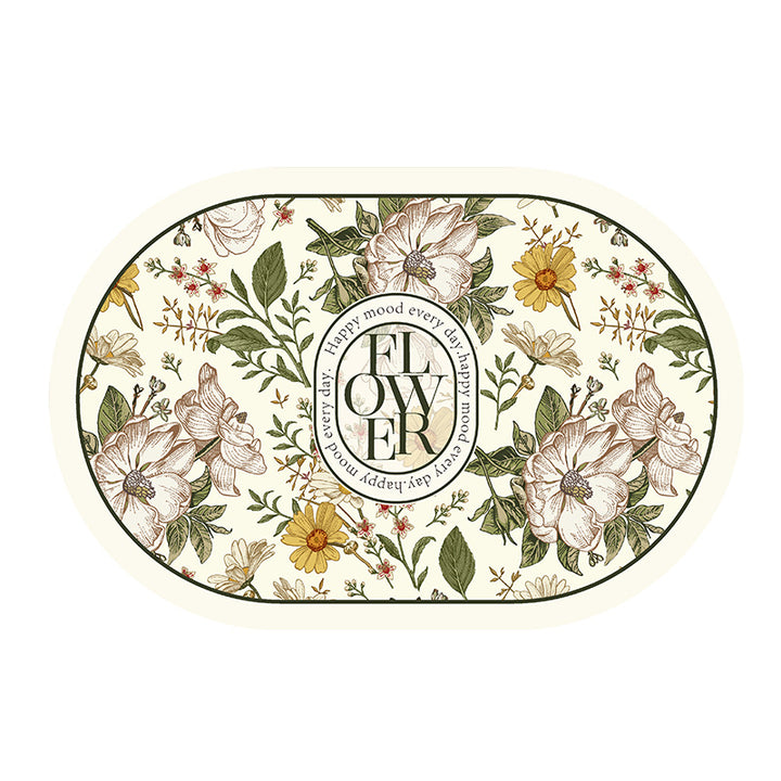 Floral Patterned Decorative Area Mat