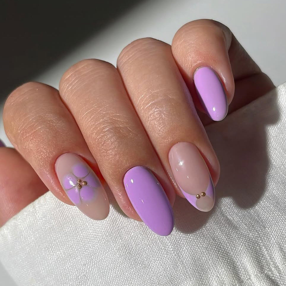 Artistic Floral Press-On Nails