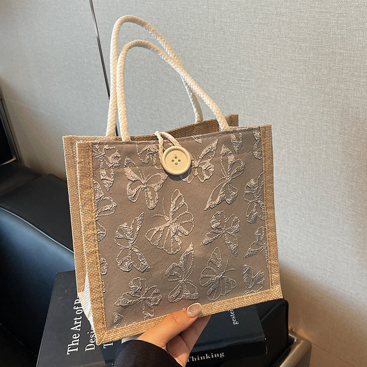 Butterfly Embroidered Fabric Tote