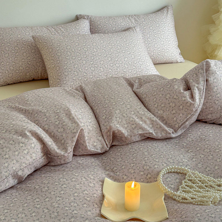 Cotton percale duvet cover and pillowcase set