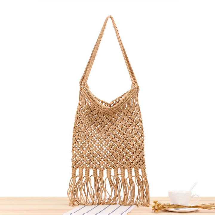 Macramé Crossbody Bag with Fringes Kalsten