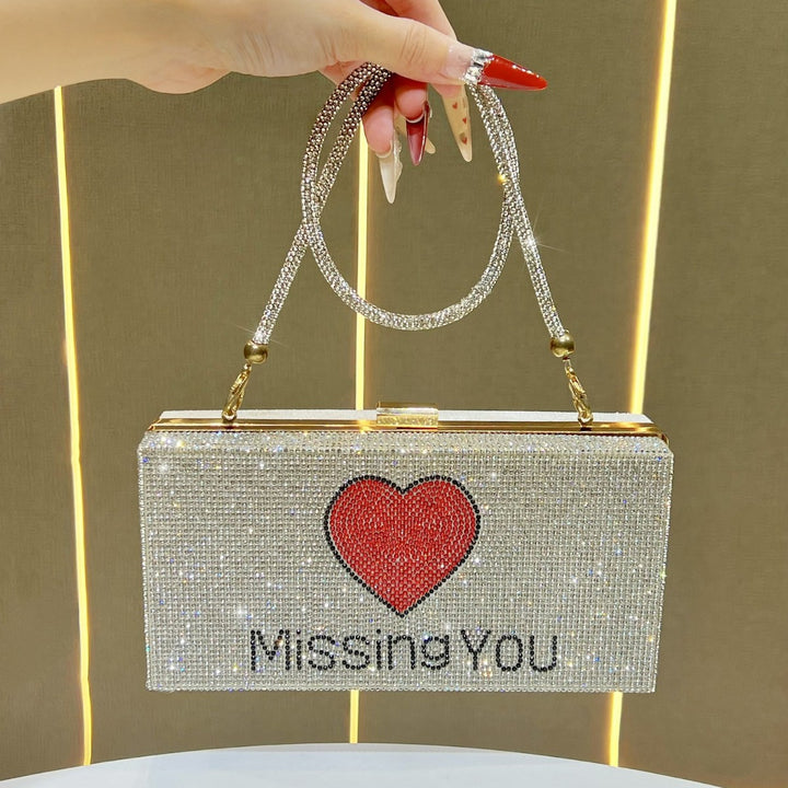 Rhinestone-Embellished Clutch Purse