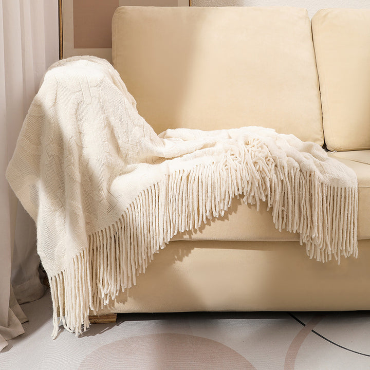Decorative Fringe Throw Blanket Kalsten