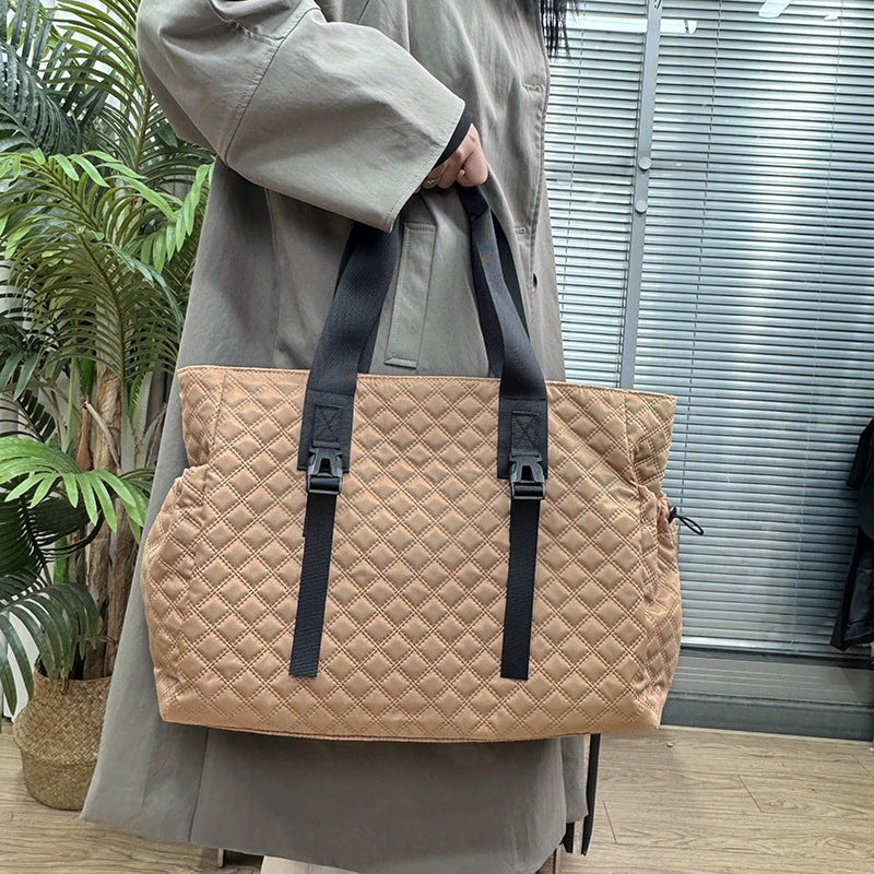 Quilted Multi-Compartment Tote Bag Kalsten