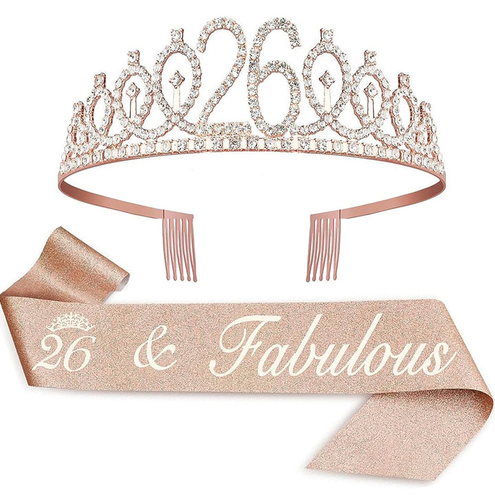 Ladies Crystal Princess Crown with 30 & Fabulous lettering Kalsten
