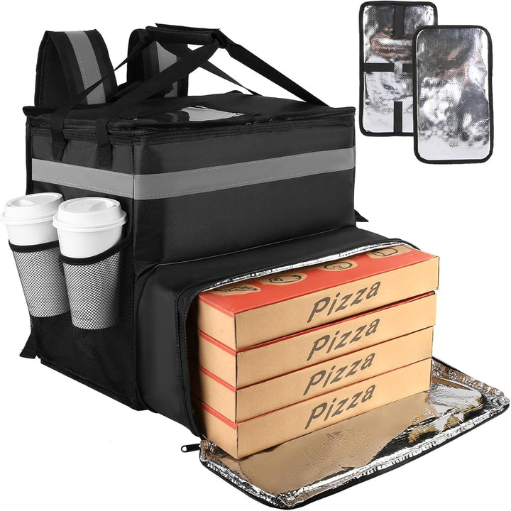 Women's Insulated Pizza Delivery Bag with Drink Holders and Reflective Elements Kalsten