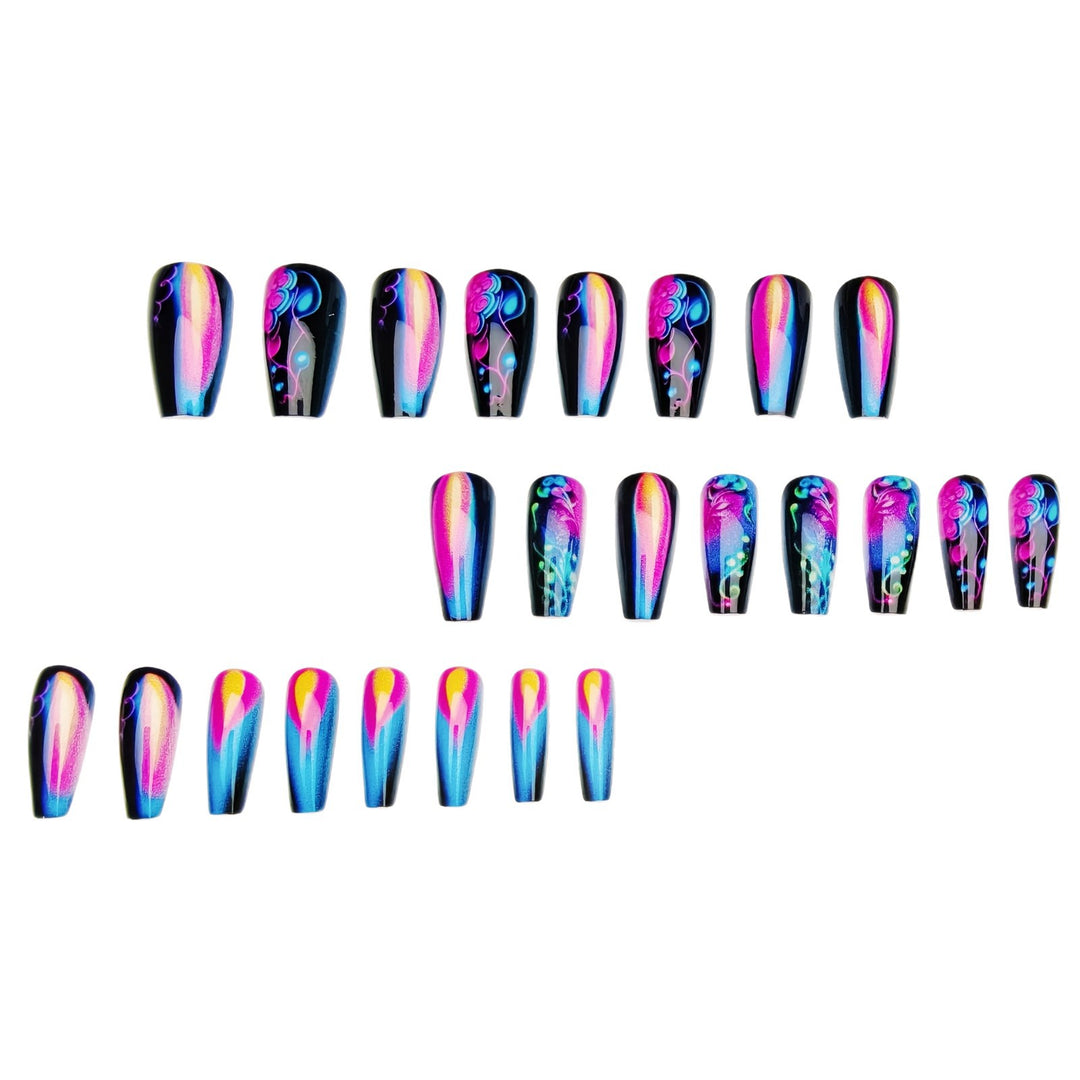 Creative artificial nails with neon accents Kalsten
