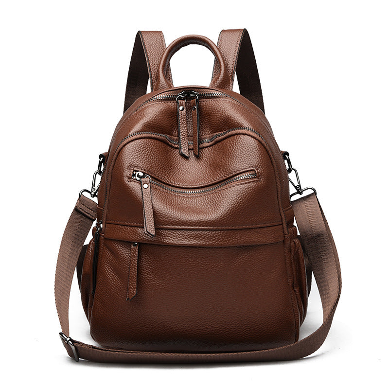 Multi-Functional Textured Leather Backpack Kalsten