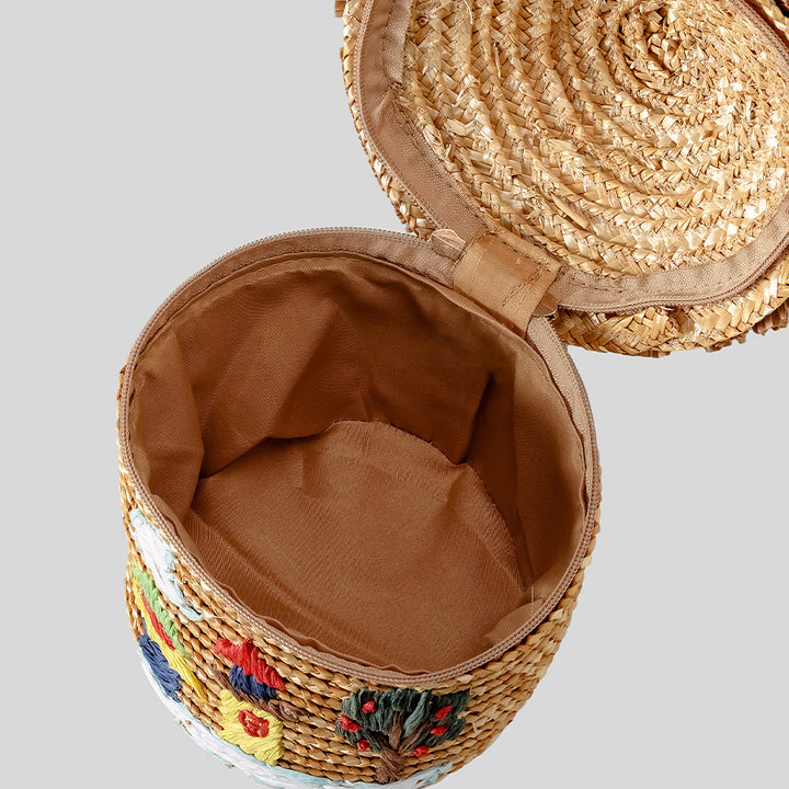 Rustic House-Shaped Straw Handbag