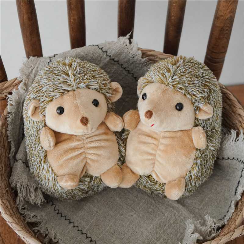 Plush Hedgehog Comforter Toy with Textured Faux-Fur Back and Velvety Front