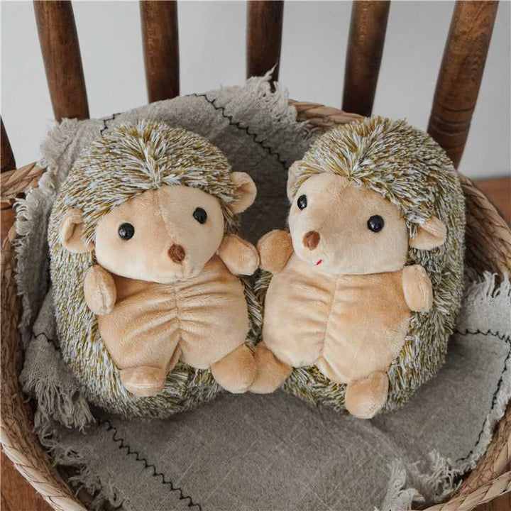 Plush Hedgehog Comforter Toy with Textured Faux-Fur Back and Velvety Front