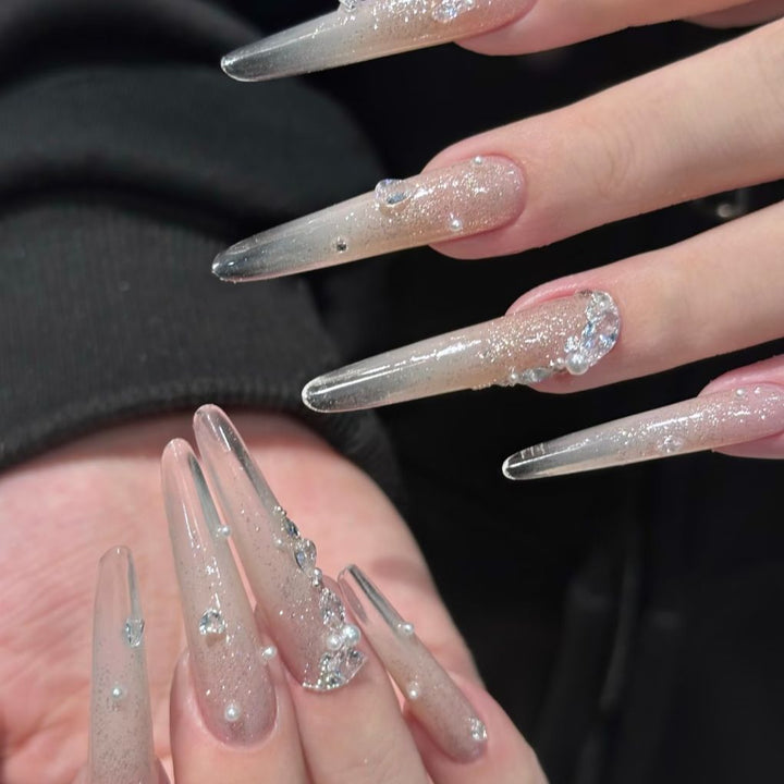 Decorative Glitter Stiletto Press-On Nails