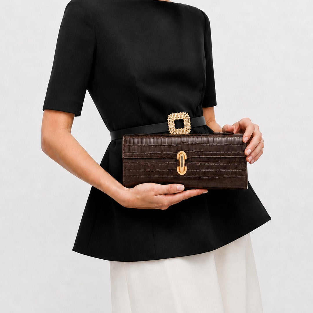 Sophisticated Suede Handheld Satchel