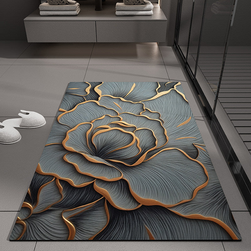 Floral Embossed Bath Mat