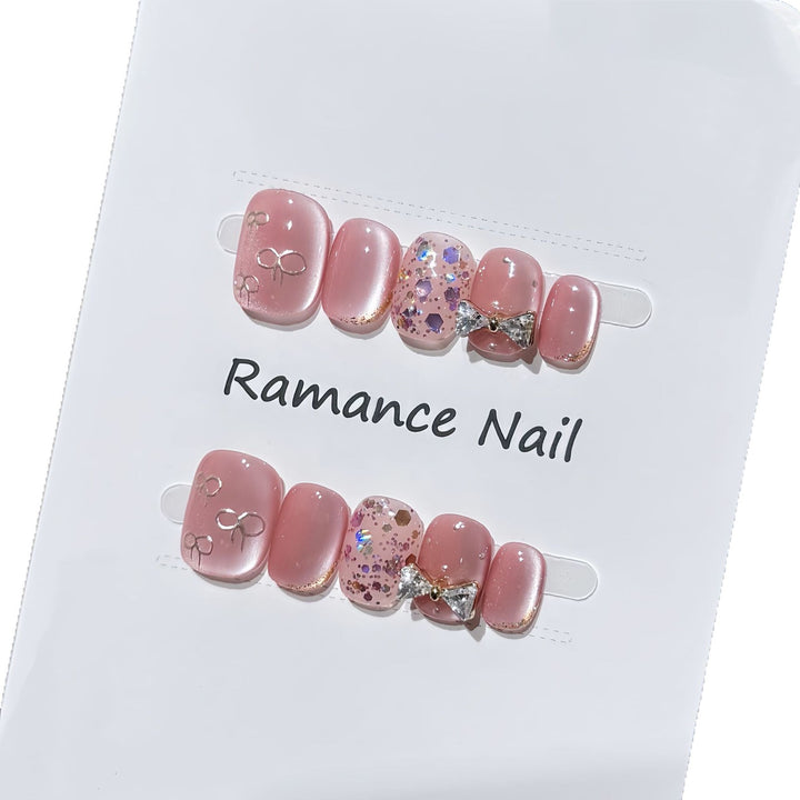 Glamorous Rhinestone Press-On Nail Set Kalsten